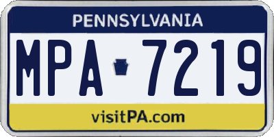 PA license plate MPA7219