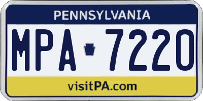 PA license plate MPA7220