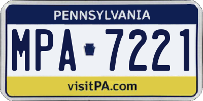 PA license plate MPA7221