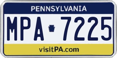 PA license plate MPA7225