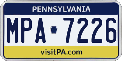 PA license plate MPA7226