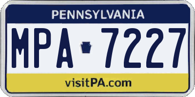 PA license plate MPA7227