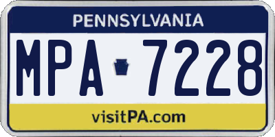PA license plate MPA7228