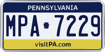PA license plate MPA7229