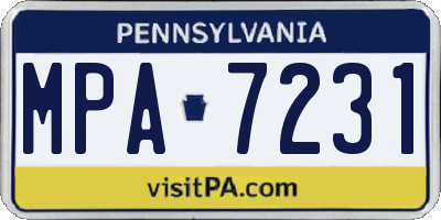 PA license plate MPA7231