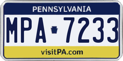 PA license plate MPA7233