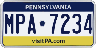 PA license plate MPA7234