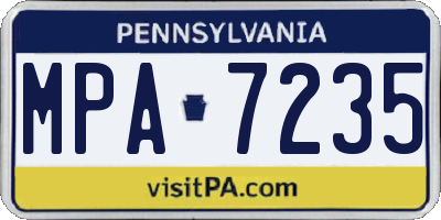 PA license plate MPA7235