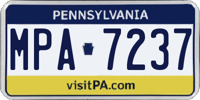 PA license plate MPA7237