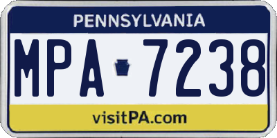 PA license plate MPA7238
