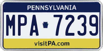 PA license plate MPA7239