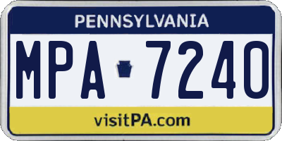 PA license plate MPA7240
