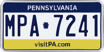 PA license plate MPA7241