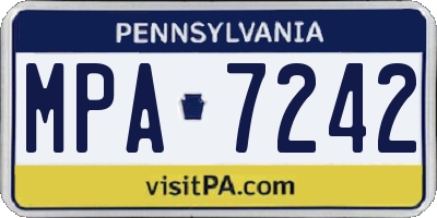PA license plate MPA7242