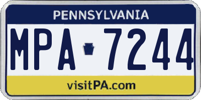 PA license plate MPA7244