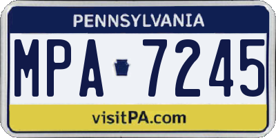 PA license plate MPA7245