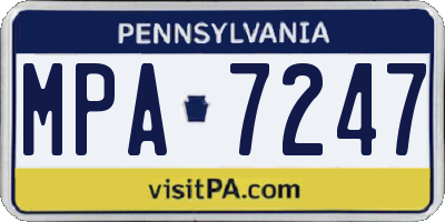 PA license plate MPA7247