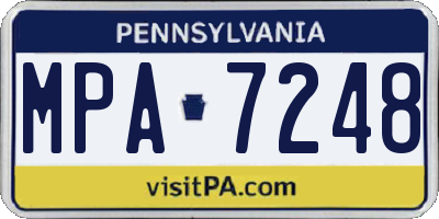PA license plate MPA7248
