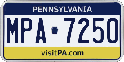 PA license plate MPA7250