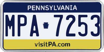 PA license plate MPA7253