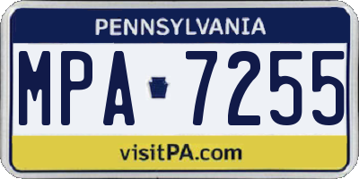 PA license plate MPA7255