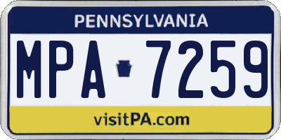 PA license plate MPA7259