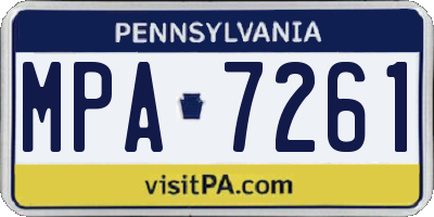 PA license plate MPA7261