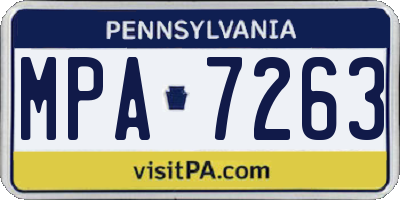 PA license plate MPA7263
