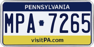 PA license plate MPA7265
