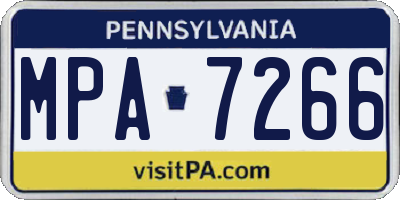 PA license plate MPA7266