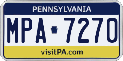 PA license plate MPA7270