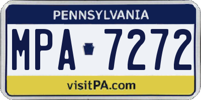 PA license plate MPA7272