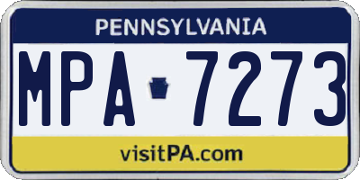 PA license plate MPA7273