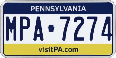 PA license plate MPA7274