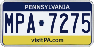 PA license plate MPA7275