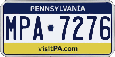 PA license plate MPA7276