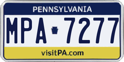 PA license plate MPA7277