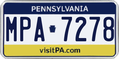 PA license plate MPA7278