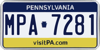 PA license plate MPA7281