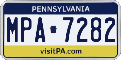 PA license plate MPA7282