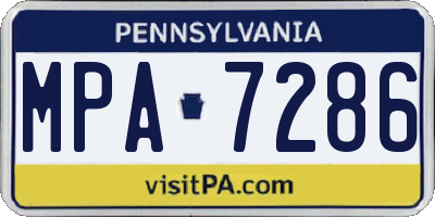 PA license plate MPA7286
