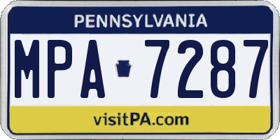 PA license plate MPA7287