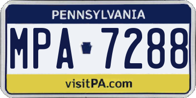 PA license plate MPA7288