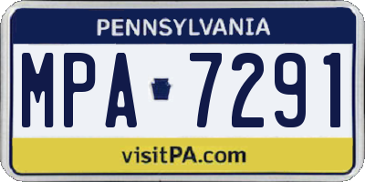 PA license plate MPA7291