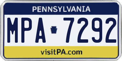 PA license plate MPA7292