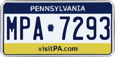 PA license plate MPA7293