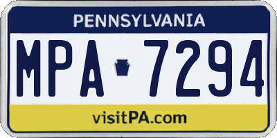 PA license plate MPA7294
