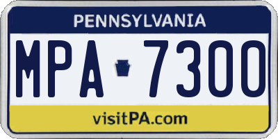 PA license plate MPA7300