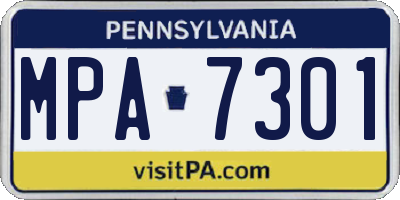 PA license plate MPA7301