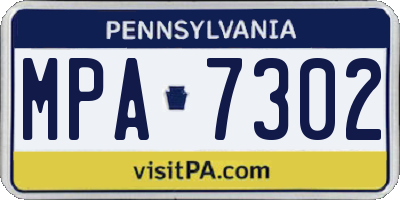 PA license plate MPA7302